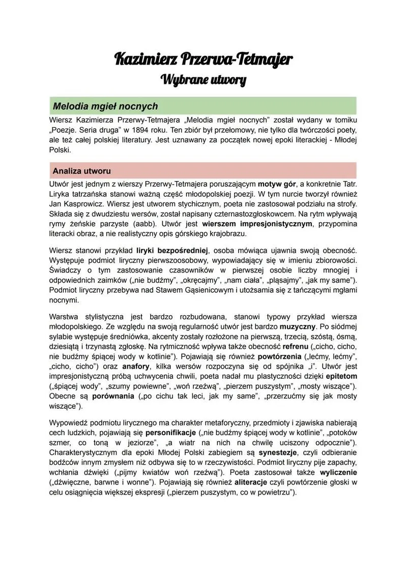 Melodia wiersza i poezji